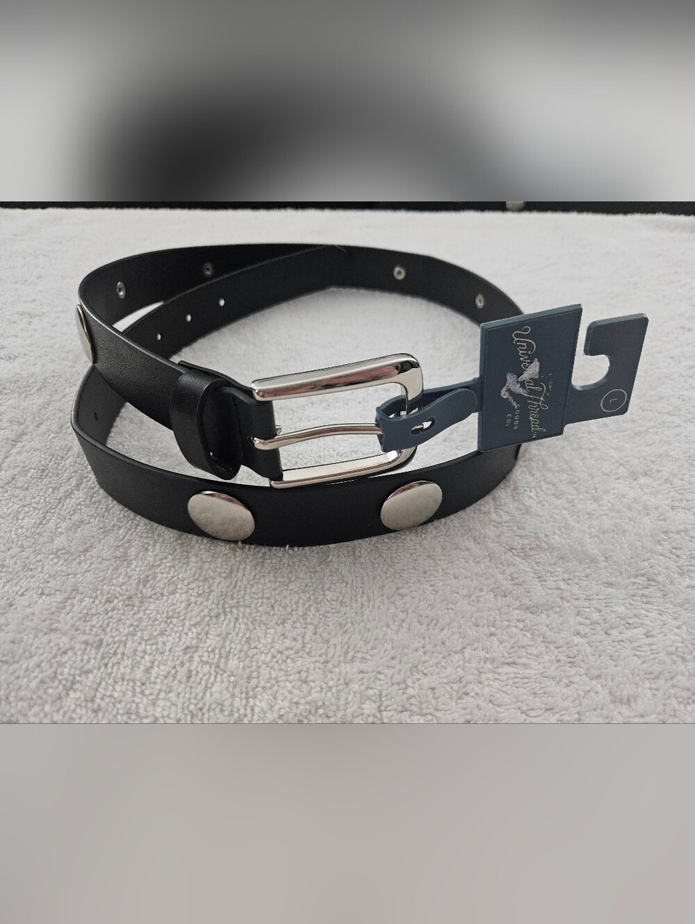Universal Thread Women's L Black Faux Leather Dome Studded Western Belt